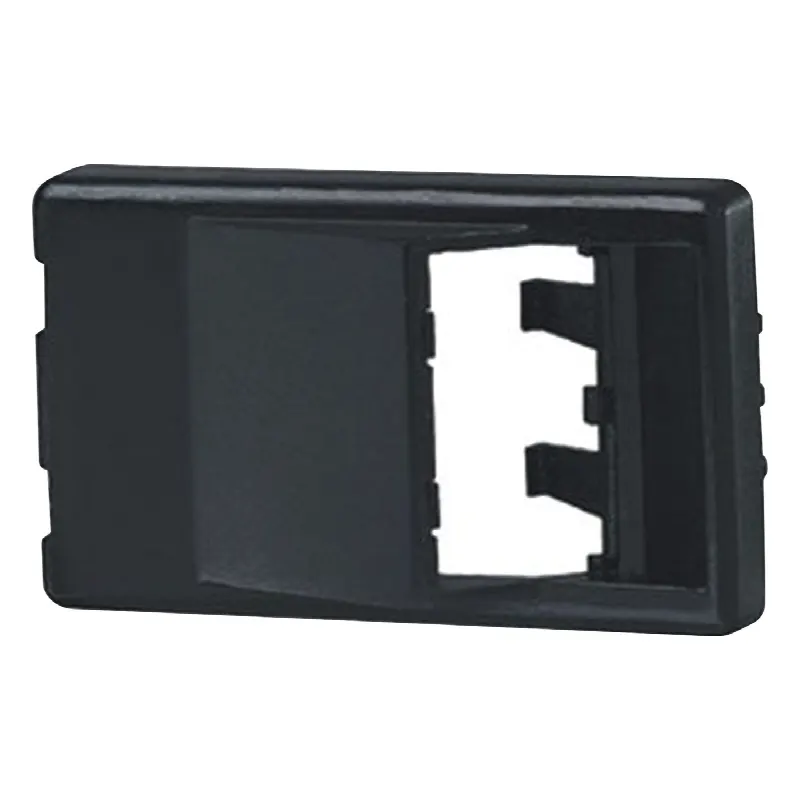 Placa de Mobiliario Modular Estándar, Salidas Para 2 Puertos Mini-Com Angulados, Color Negro