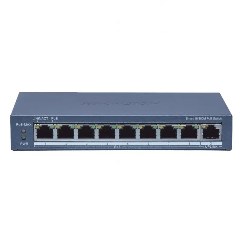 Switch Administrable PoE+ / 8 Puertos 10/100 Mbps / Uplink Gigabit / PoE Extendido 300 m (984.3 ft) / 110 W / Gestión Remota