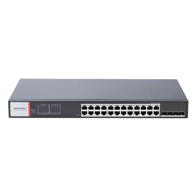 Switch Industrial Administrable / 24 Puertos Gigabit PoE+ / 4 Puertos SFP / Alcance Extendido 300 m (984.3 ft) / 370 W / Gestión en la Nube