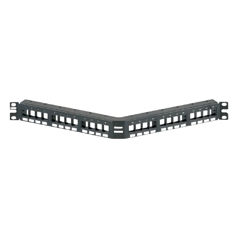 Panel de Parcheo Modular Keystone (Sin Conectores), Angulado, de 24 Puertos, 1UR