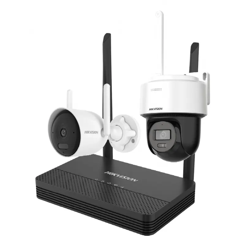 Kit de Videovigilancia IP Inalámbrico / 4 Megapixel / NVS 4 Canales / 2 Cámaras Wi-Fi / Dual Light / Audio Bidireccional / IP66 / Micro SD 512 GB / Exterior