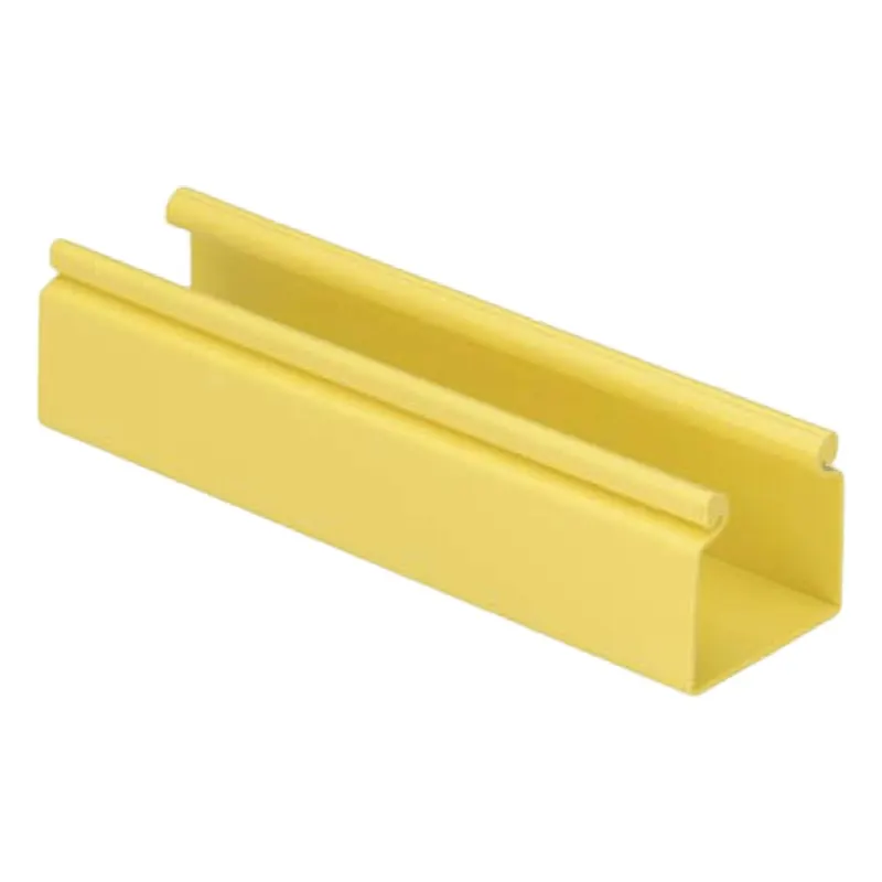 Canaleta FiberRunner? 2X2 sin Tapa, de PVC Rígido, Con Orificios de Montaje, Color Amarillo, 1.8 m de Largo