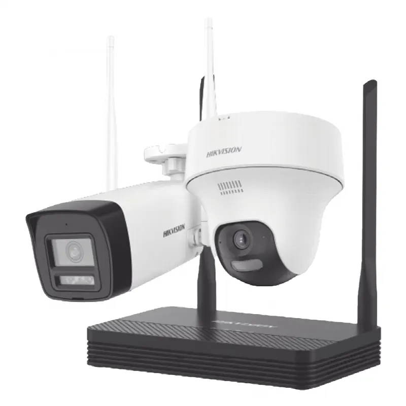 Kit de Videovigilancia IP Inalámbrico / NVS 4 Canales / 2 Cámaras Wi-Fi 2 Megapixel / Dual Light 30 m (98.4 ft) / Audio Bidireccional / Lente 2.8 mm / 97° HFOV / Exterior