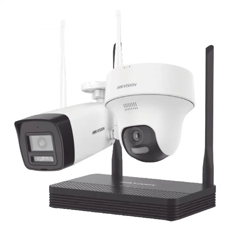Kit de Videovigilancia IP Inalámbrico / 4 Megapixel / NVS 4 Canales / 2 Cámaras Wi-Fi / Dual Light / Audio Bidireccional / Micro SD 512 GB / Exterior