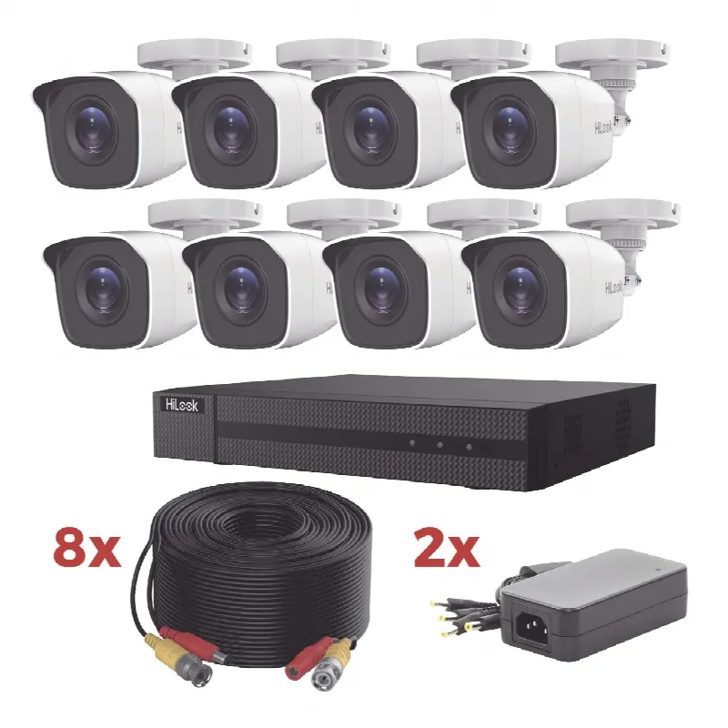 Kit de Videovigilancia TurboHD / DVR 8 Canales 1080p Lite / 8 Cámaras Bala 2 Megapixel / IR 20 m (65.6 ft) / Audio por Coaxitron / Cables Coaxiales 20 m (65.6 ft)