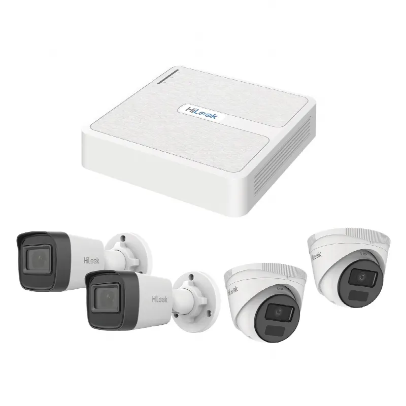 Kit de Videovigilancia IP / 2 Megapixel / NVR 8 Canales con 8 Puertos PoE+ / 4 Cámaras para Exterior / IR 20 m (65.6 ft) / Salidas VGA y HDMI
