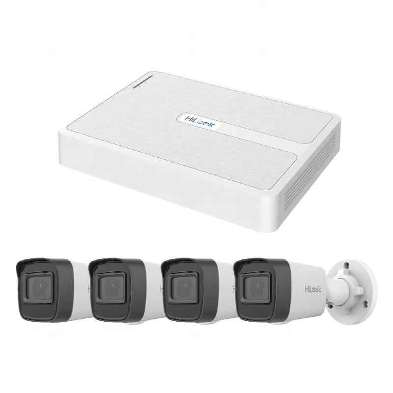 Kit de Videovigilancia IP / 2 Megapixel / NVR 8 Canales con 8 Puertos PoE+ / 4 Cámaras Bala para Exterior / IR 30 m (98.4 ft) / Compresión H.265+