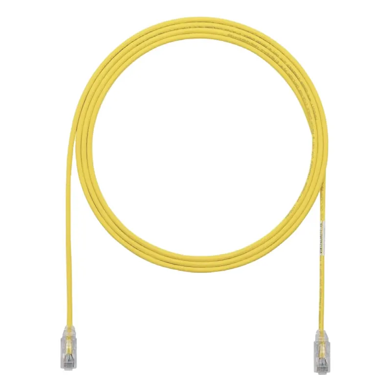 Cable de Parcheo UTP Cat6A, CM/LSZH, Diámetro Reducido (28AWG), Color Amarillo, 7ft