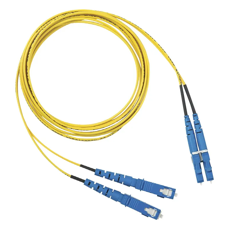 Jumper de Fibra Optica Monomodo 9/125 OS2, LC-SC Duplex, OFNR (Riser), Color Amarillo, 3 Metros