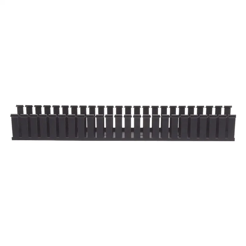 Canaleta Ranurada de PVC sin Tapa, Tipo G, 82.6 mm de Ancho, 79.2 mm de Alto y 1828.8 mm de Largo, Color Negro