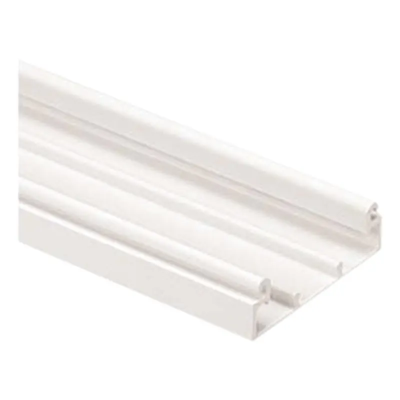 Base para canaleta T-70, de PVC rígido, con orificios perforados para montaje, 103.3 x 44.9 x 1828.8 mm, Color Blanco
