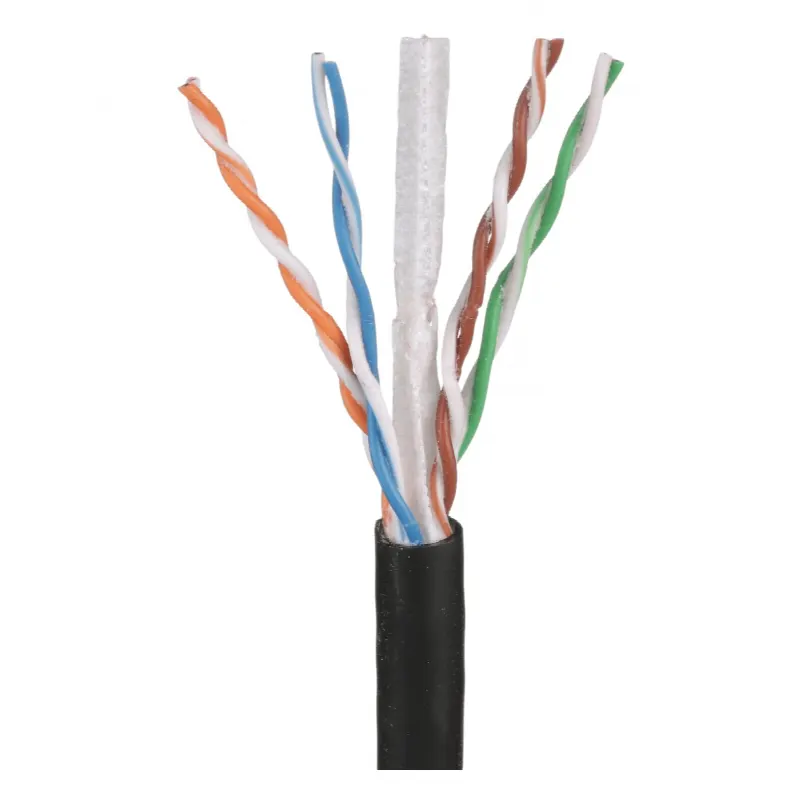 Cable UTP Cat6 / 22 AWG / 4 Pares / OSP / Alcance Extendido 150 m (492.1 ft) / UV / Bobina 305 m (1000 ft) / Negro