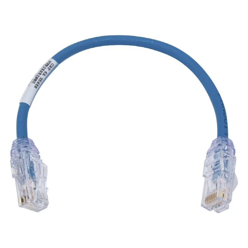 Cable de Parcheo UTP, Cat6A, Diámetro Reducido (28 AWG), CM/LSZH, Color Azul, 8in (20.3cm)