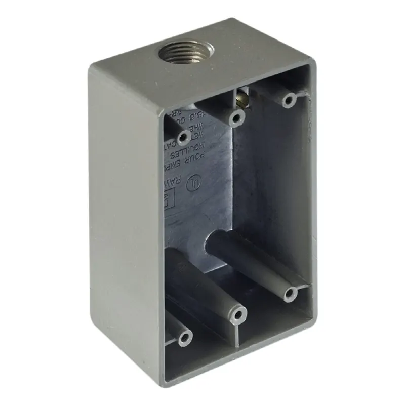 Caja Condulet FS de 3/4 ( 19.05 mm) con una boca a prueba de intemperie.