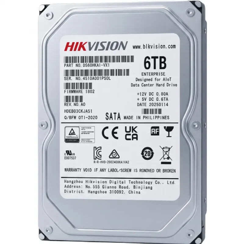 Disco Duro Enterprise para Videovigilancia 6TB / 7200 RPM / SATA 6 Gb/s / Caché 256 MB / Operación 24x7 / Carga de Trabajo 550 TB por Año