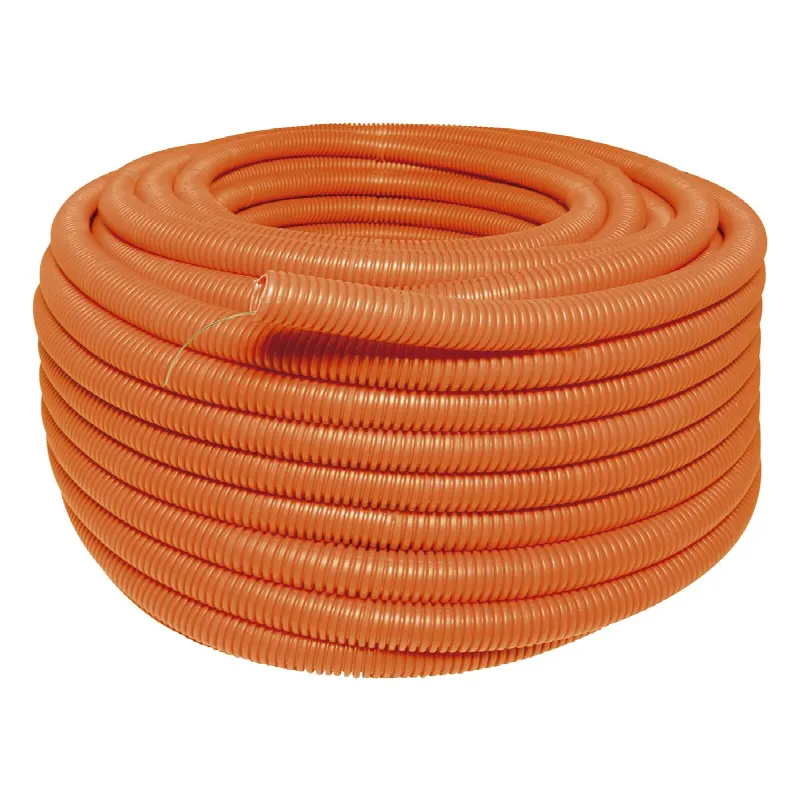 Manguera flexible Reforzada 1 x 50 m /Polietileno Alta Densidad HDPE/ Sin guía /Resistente a Intemperie / Naranja