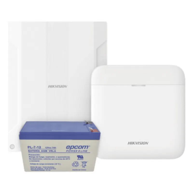 (AXPRO) KIT  de alarma AXPRO conversión de zonas cableadas a inalámbricas / Incluye: 1 Hub IP, Wifi y 3G/4G con Bateria de respaldo/ 1 Expansor de 16 zonas cableadas / 1 Bateria de respaldo 12Vcc a 7 Amp/ Compatible con Hik-Connect P2P