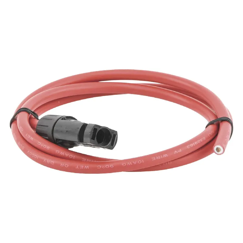 Cable Fotovoltaico, 1 m, Rojo, Calibre 10 AWG con Terminal MC4-M en un extremo
