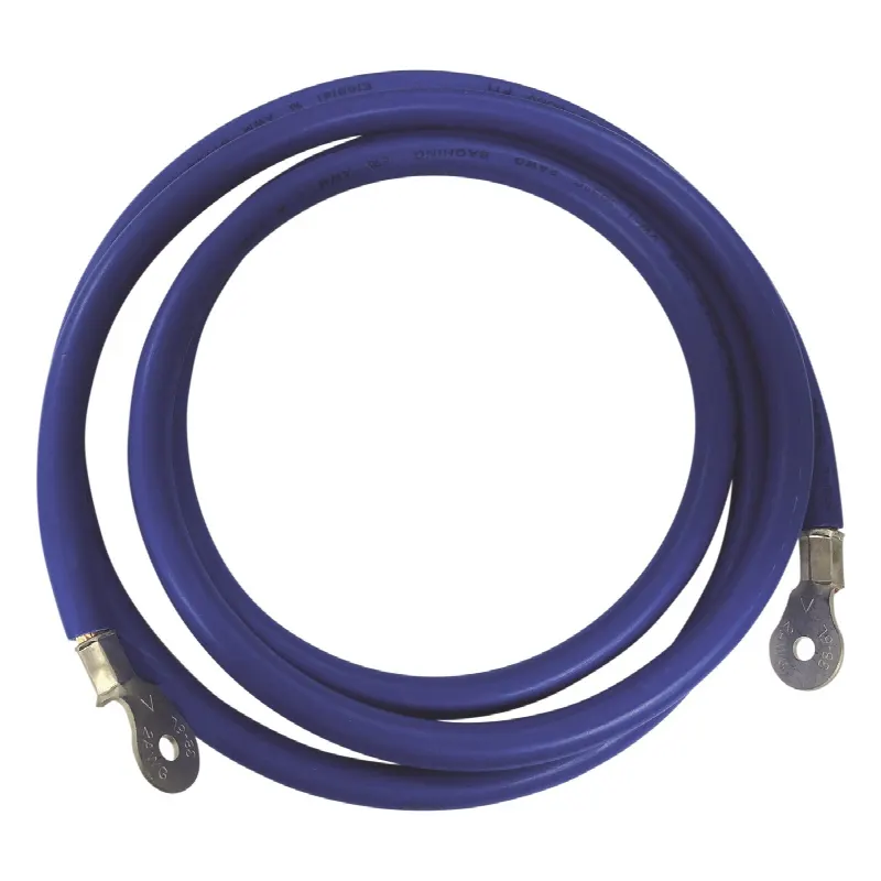 Cable para Baterías,  2.2 m Azul Calibre 2 AWG con Terminales de Ojo en Ambos Extremos