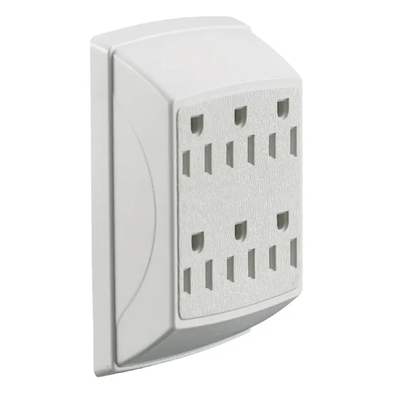 Multicontacto Dúplex con 6 Salidas/ 15 A 125 V CA/ 2 Polos 3 Hilos / Color Blanco.