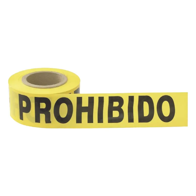 Cinta para barricada PROHIBIDO EL PASO de 100 m y ancho de 3.
