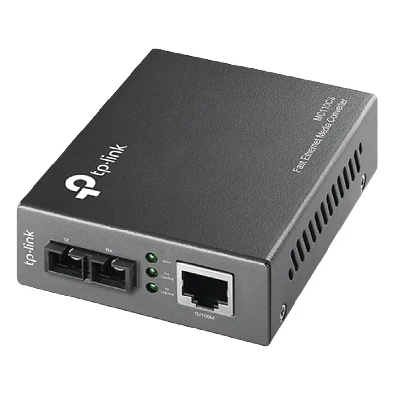 Convertidor Multimedia Mono-modo, 1 puerto RJ45 10/100 Mbps, conector de fibra SC, hasta 20 km