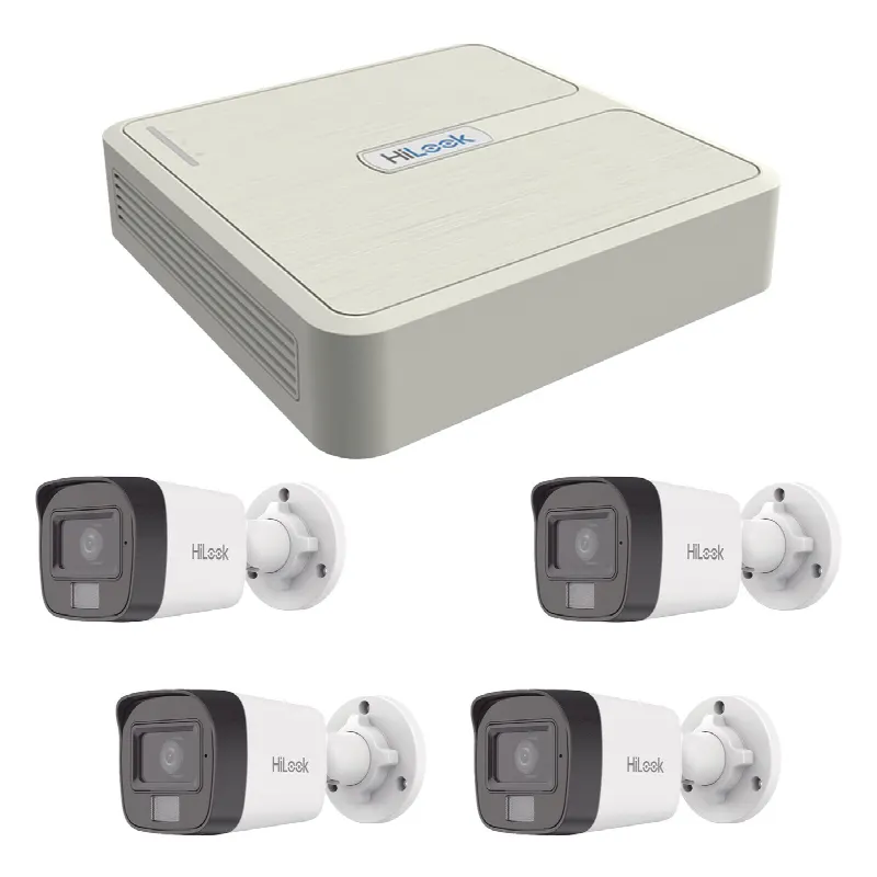 Kit IP 4 Megapixel / NVR de 4 Canales con 4 Puertos PoE / 4 Cámaras IP Bala para Exterior