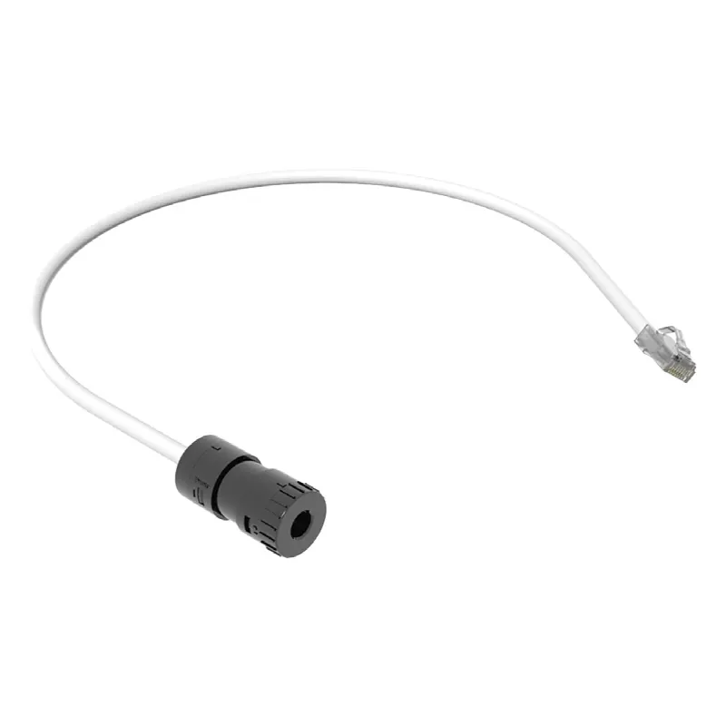 Cable de Conexión en Campo Jack a Plug RJ45, Categoría 6A, CMP (Plenum), 0.5 Metros, Color Blanco