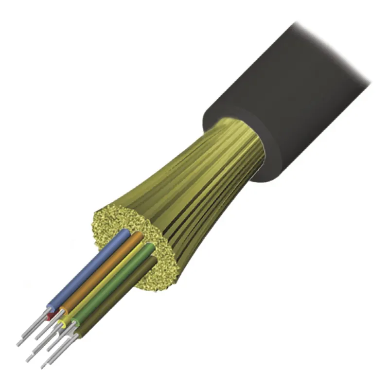 Cable de Fibra Óptica de 12 hilos, Interior/Exterior, Tight Buffer, No Conductiva (Dielectrica), Plenum, Monomodo OS2, 1 Metro