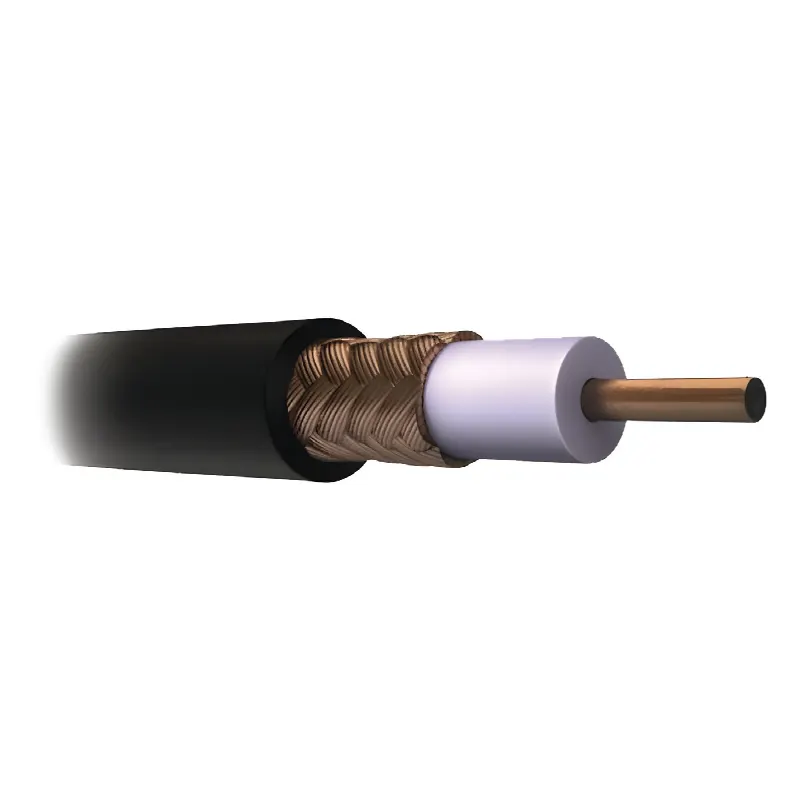 CABLE COAXIAL RG11/U, 305 MTS, BOBINA DE 305 MTS COLOR NEGRO, AWG 14 AISLAMIENTO ESPUMADO, BLINDAJE DE ALUMINIO AL 60%, APLICACION INTEMPERIE PARA VIDEO VIGILANCIA