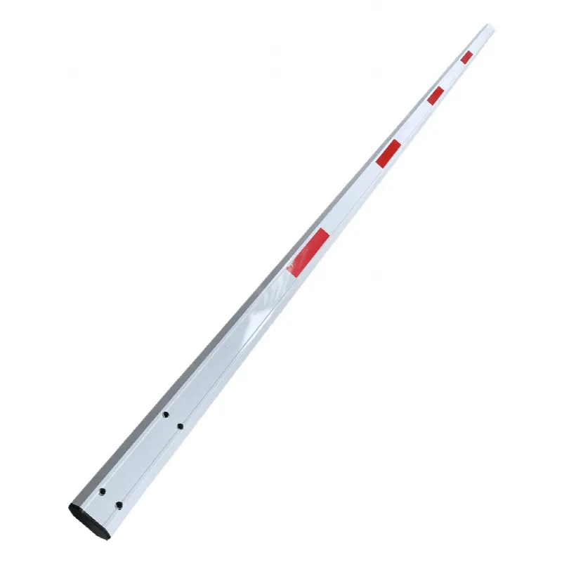 Brazo Recto para Barrera / Aluminio 4 m (13.1 ft) / Bandas Reflectantes Rojas / Sin Iluminación / Exterior