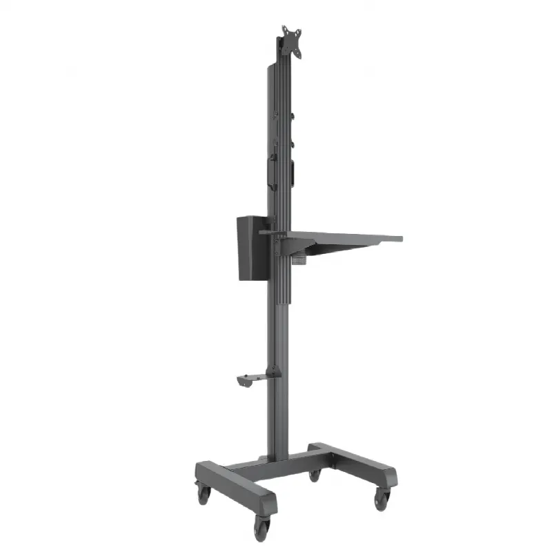 Estación de Trabajo Móvil / Pantallas 17-32 pulgadas / VESA 50x50 a 100x100 mm / Carga 20 kg / Ruedas Bloqueables 360° / Altura Ajustable