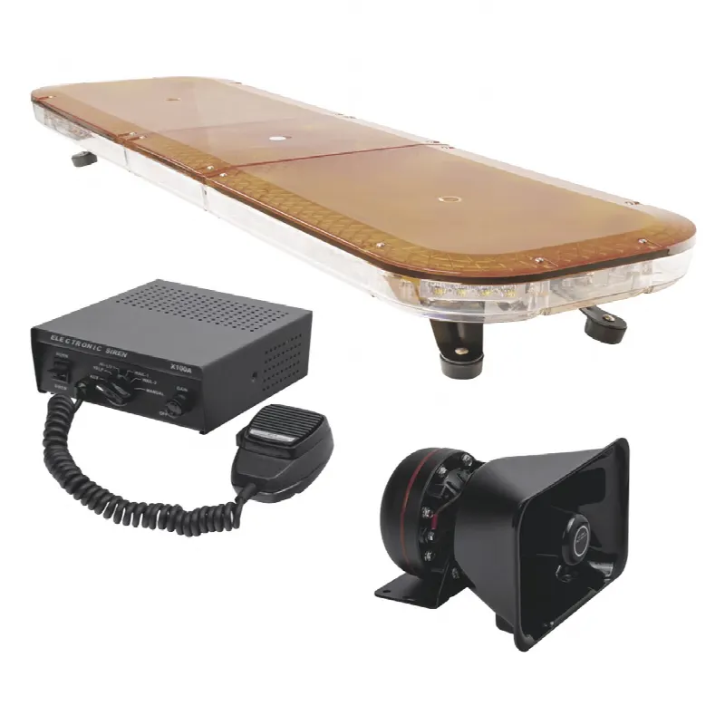 Kit de Señalización LED y Sirena / 108 LED Ultra Brillantes / 13 Patrones de Destello / Sirena 100 W / Bocina 100 W / Controlador Incluido